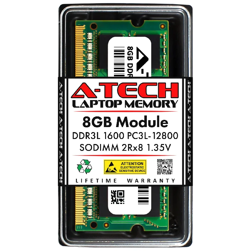 A-Tech 8GB DDR3 PC3L-12800 SODIMM 204-Pin DDR3L 1600MHz Laptop Memory RAM