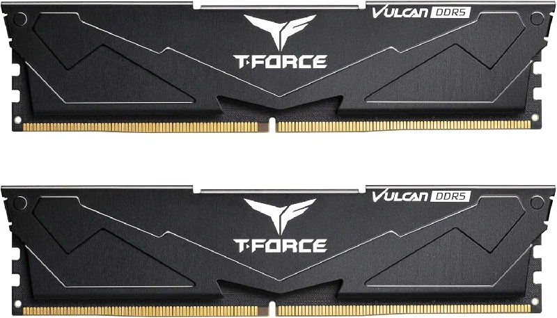 Team T-Force Vulcan 32GB Memory RAM Kit (2 x 16GB), DDR5, 6000MHz (PC5-48000), CL38, XMP 3.0, Black