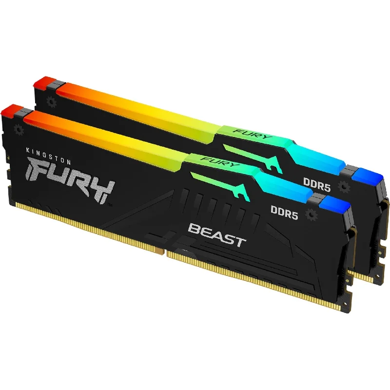 Kingston KF560C36BBEAK2-64 FURY Beast 64GB (2 x 32GB) DDR5 SDRAM Memory Kit, 6000 MHz CL36 DIMM