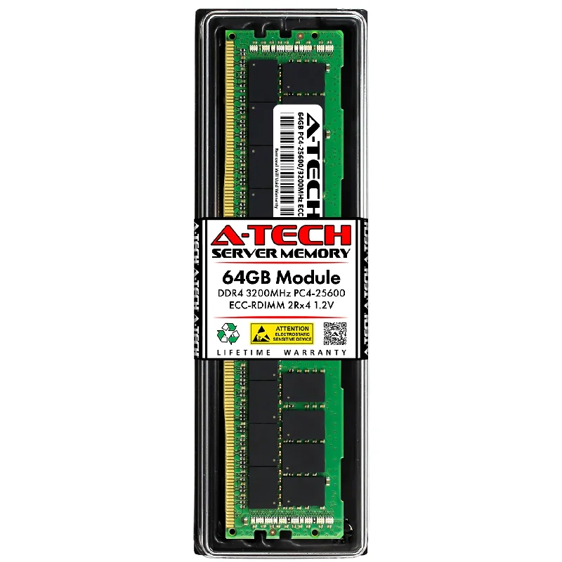 A-Tech 64GB 2Rx4 DDR4-3200 PC4-25600 RDIMM 288-Pin Dual Rank ECC Registered Server Memory RAM