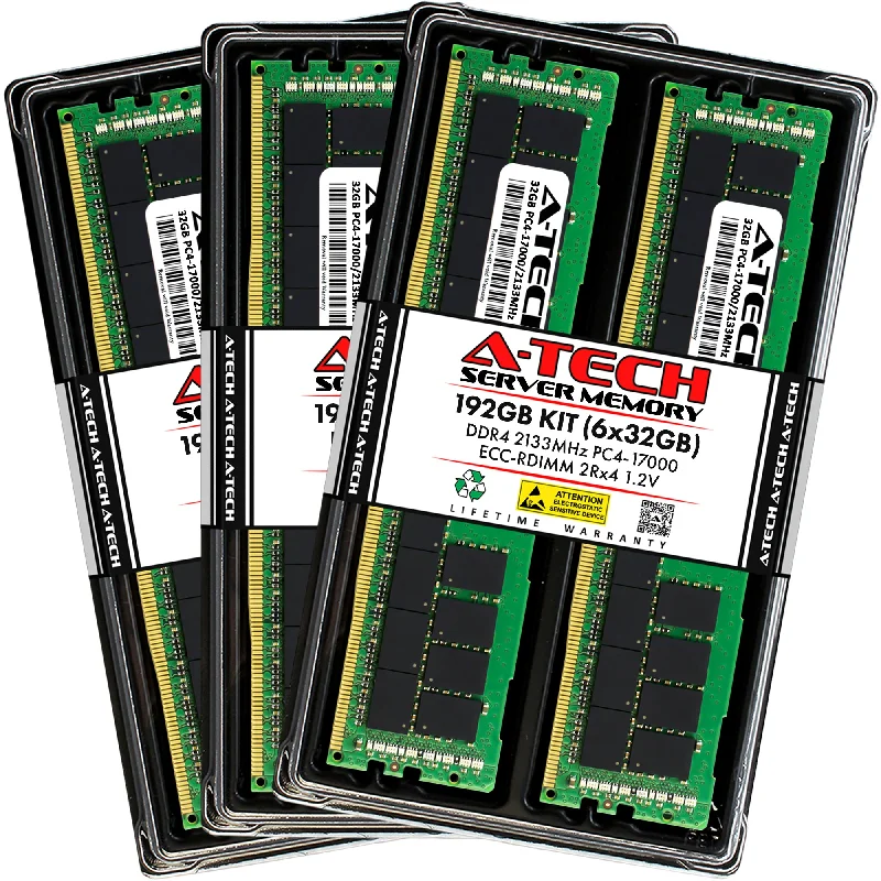 192GB Kit (6 x 32GB) 2Rx4 DDR4-2133 PC4-17000R RDIMM ECC Registered 1.2V 288-Pin Server Memory RAM