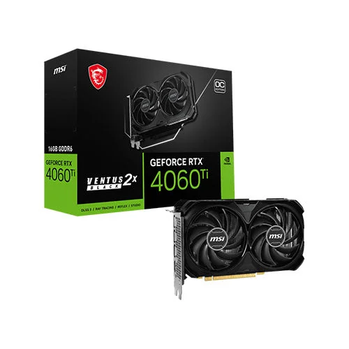 MSI RTX 4060 Ti Ventus 2X Black 16GB OC Graphics Card 912-V517-005