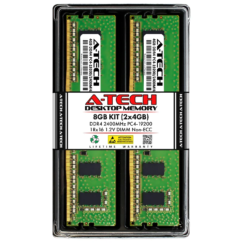 8GB Kit (2 x 4GB) DDR4-2400 (PC4-19200) DIMM SR x16 Desktop Memory RAM