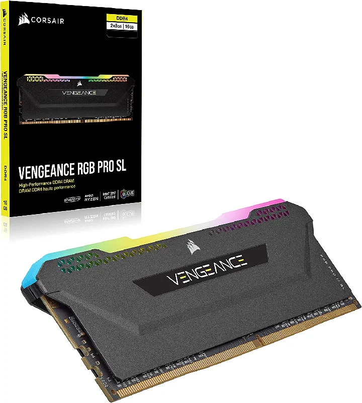 Corsair Vengeance RGB Pro SL 16GB RAM, DDR4, 3600MHz, CL18, 2x8gb, Desktop Memory Kit, Black