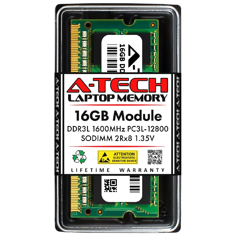 A-Tech 16GB (1x16GB) DDR3 1600MHz (PC3L-12800) 1.35V SODIMM Laptop Memory RAM