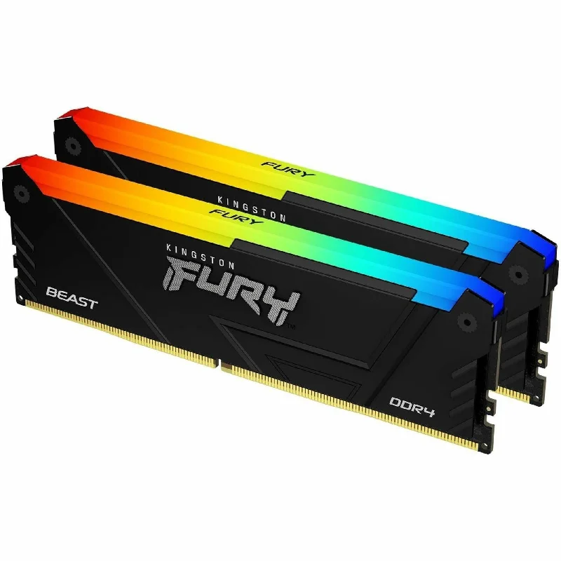 Kingston KF426C16BB2AK2/64 FURY Beast 64GB (2 x 32GB) DDR4 SDRAM Memory Kit, RGB, CL16, 2666 MHz, Unbuffered