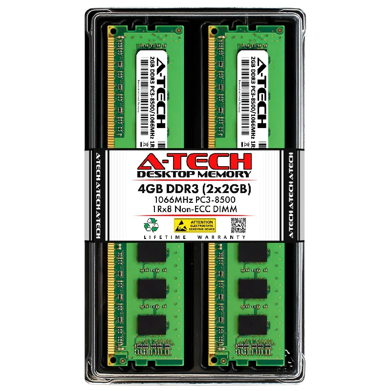 4GB Kit (2 x 2GB) DDR3-1066 (PC3-8500) DIMM SR x8 Desktop Memory RAM