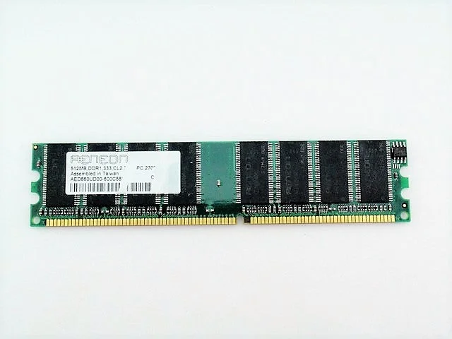 Aeneon AED660UD00-600C88X Memory RAM DIMM 512M PC2700U 33Mhz CL2.5