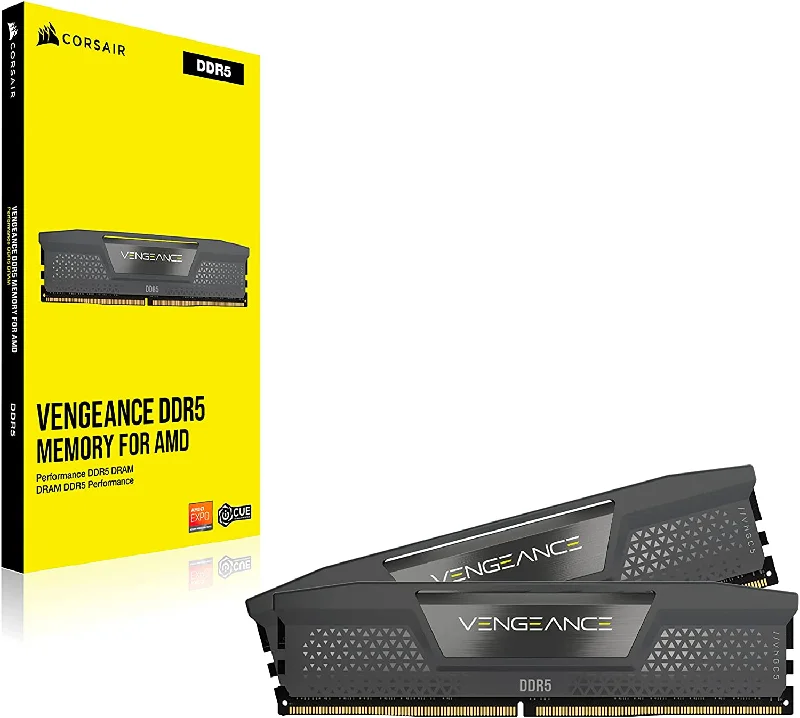 Corsair Vengeance 32GB Kit (2 x 16GB) RAM, DDR5, 5200MHz (PC5-41600), CL40, 1.25V, AMD Optimised, DIMM Memory