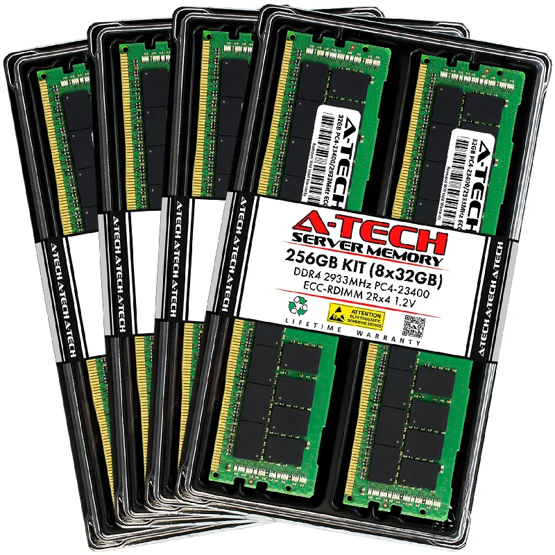 256GB Kit (8 x 32GB) 2Rx4 DDR4-2933 PC4-23400R RDIMM ECC Registered 1.2V 288-Pin Server Memory RAM