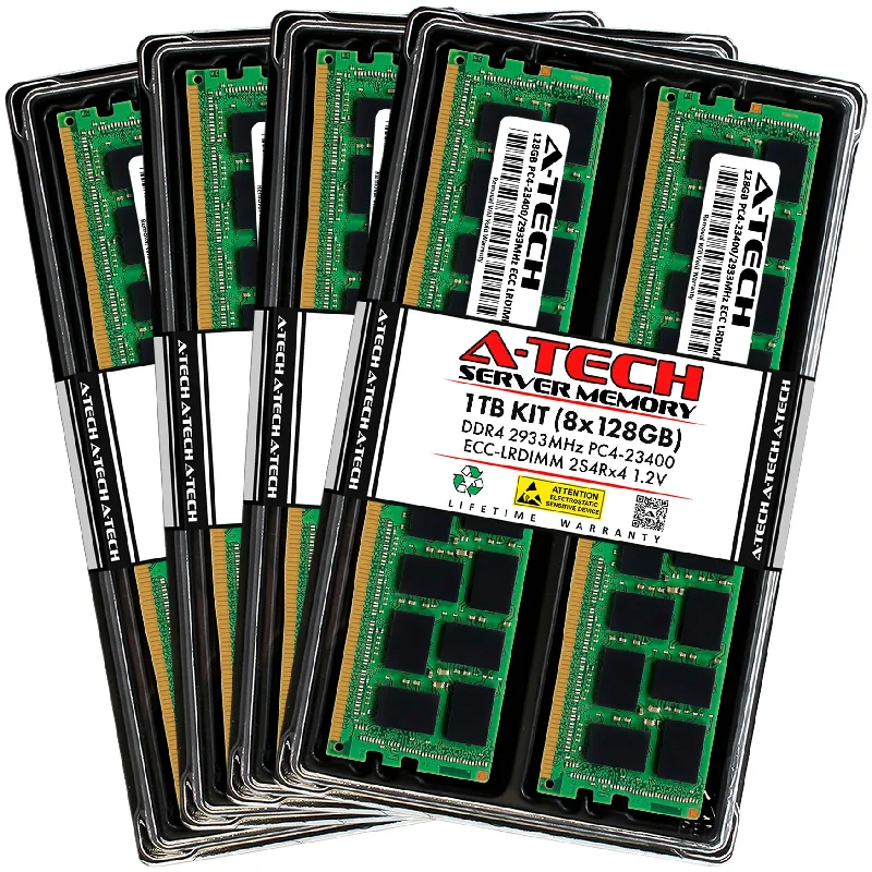 1TB Kit (8 x 128GB) 2S4Rx4 (8Rx4) DDR4-2933 PC4-23400L LRDIMM ECC Load Reduced 1.2V 288-Pin Server Memory RAM