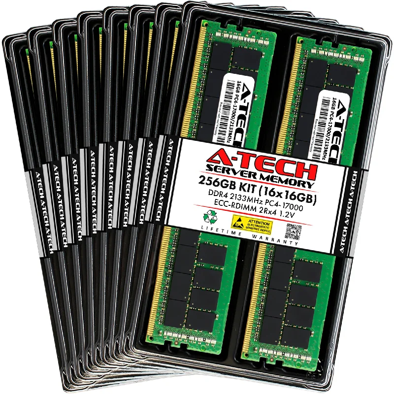 256GB Kit (16 x 16GB) 2Rx4 DDR4-2133 PC4-17000R RDIMM ECC Registered 1.2V 288-Pin Server Memory RAM