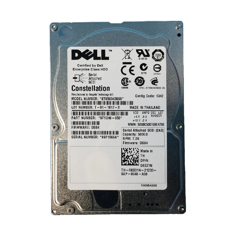 0K831N Dell 500GB 7200RPM SAS Hard Drive