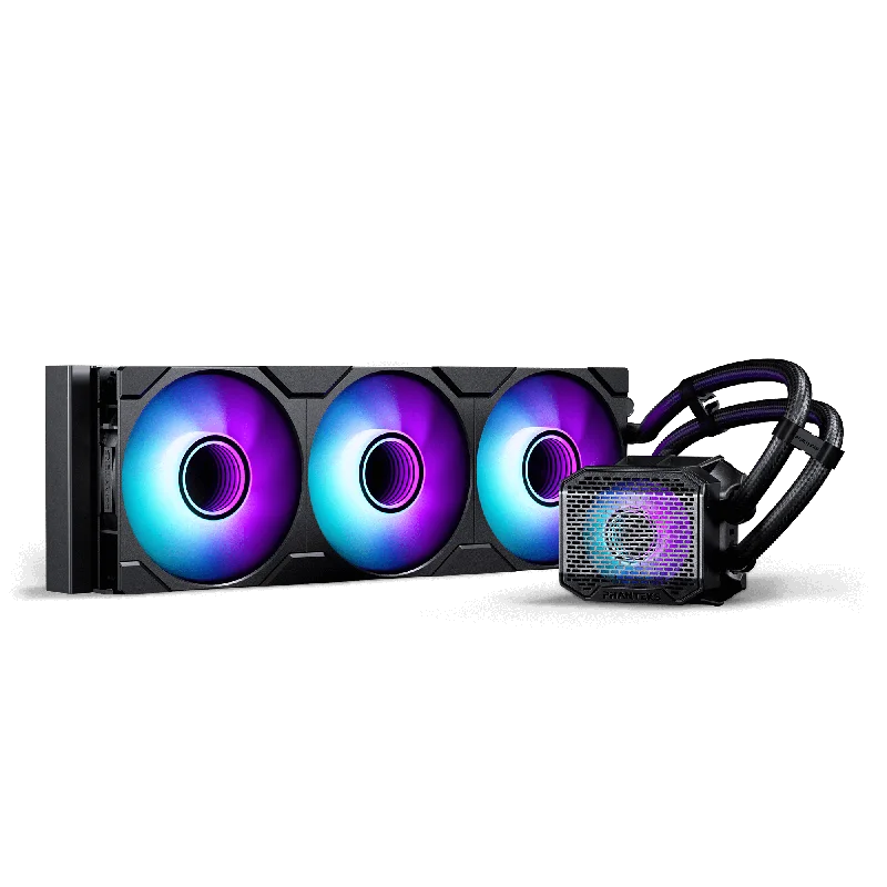 Phanteks Glacier One 360M25 G2 All in One Liquid CPU Cooler, Black, RGB Pump Cap Design, 3x Performance 120mm M25 G2 PWM RGB Fans, for Intel LGA 1700, 1200, 115x and AMD AM4/AM5 sockets