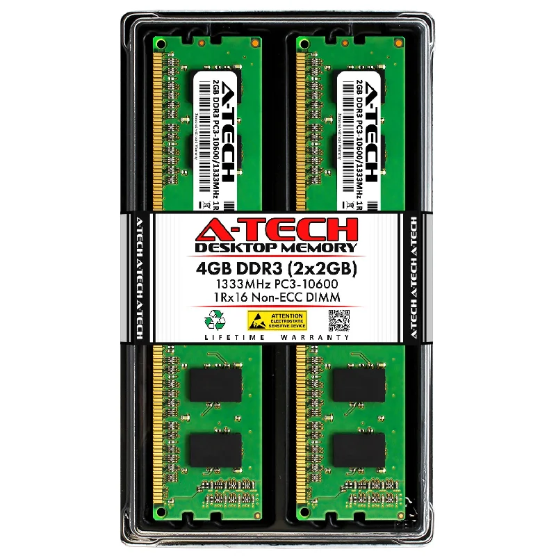 4GB Kit (2 x 2GB) DDR3-1333 (PC3-10600) DIMM SR x16 Desktop Memory RAM