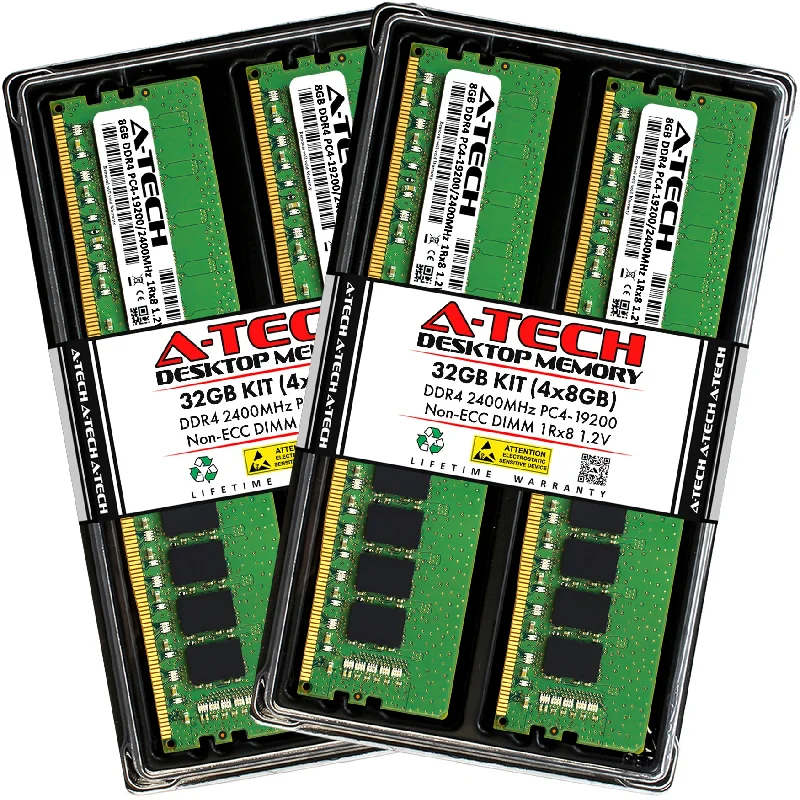 32GB Kit (4 x 8GB) DDR4-2400 (PC4-19200) DIMM SR x8 Desktop Memory RAM