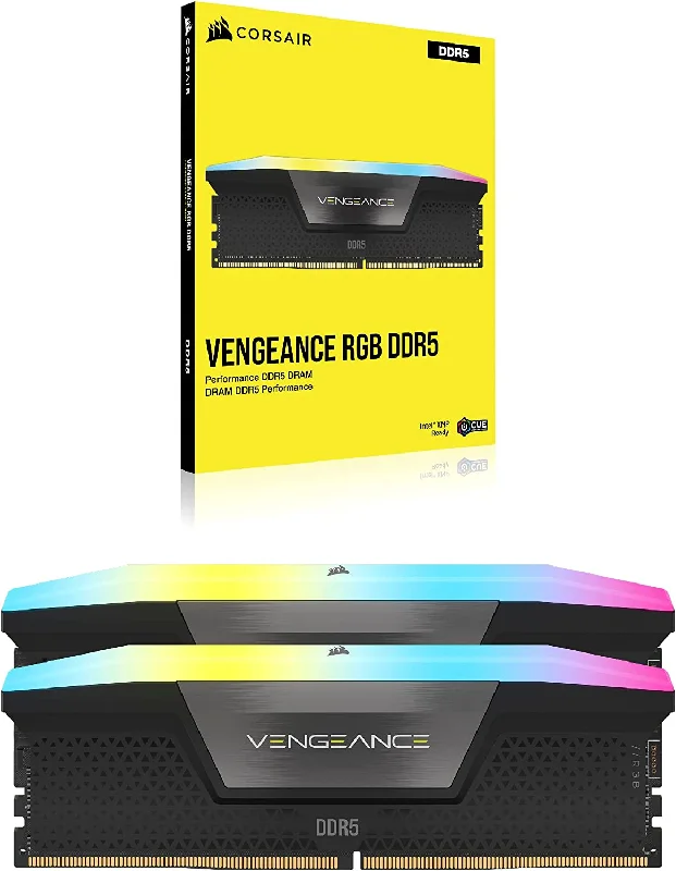 Corsair Vengeance RGB 32GB Kit (2 x 16GB) RAM, DDR5, 5200MHz (PC5-41600), CL40, 1.25V, XMP 3.0, PMIC, DIMM Memory