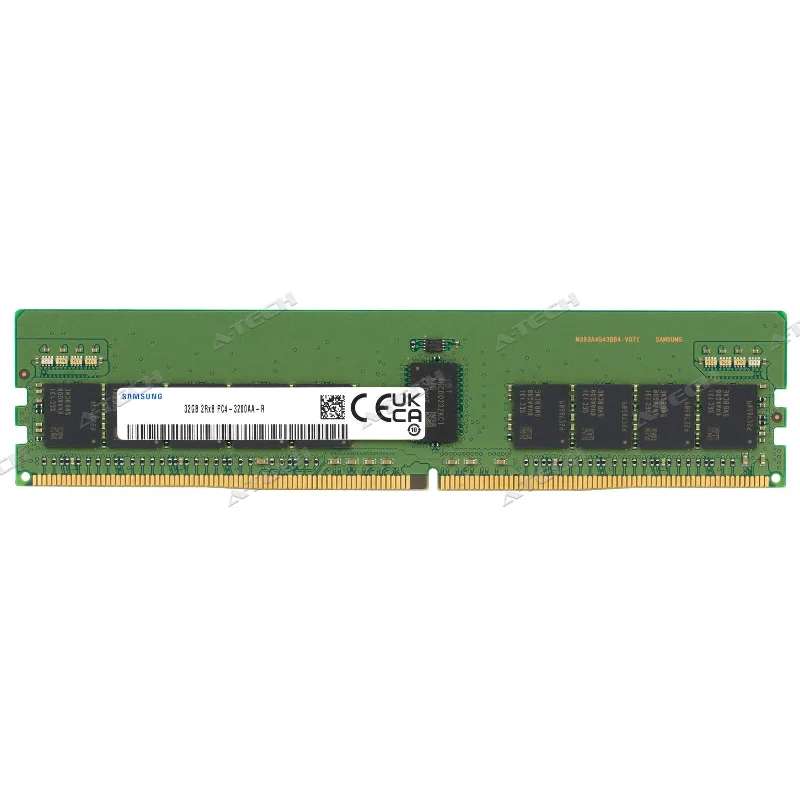 Samsung 32GB 2Rx8 PC4-3200 RDIMM DDR4-25600 ECC Registered DIMM 288-Pin Server Memory RAM Module