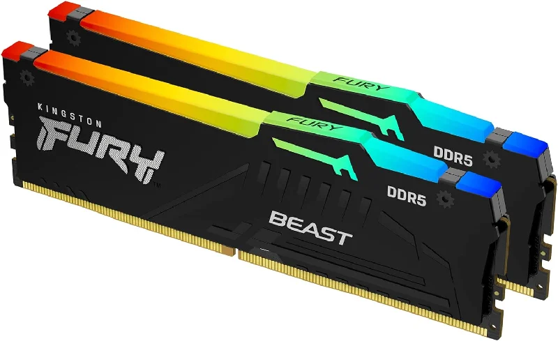 Kingston Fury Beast Black 64GB Desktop Memory RAM 5600MT/s DDR5 CL40, 2 x 32GB, Gaming Memory Kit