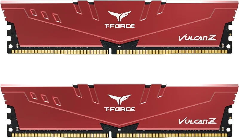 Team T-Force Vulcan Z 32GB Memory RAM (2 x 16GB), DDR4, 3200MHz (PC4-25600), Memory Kit, Red