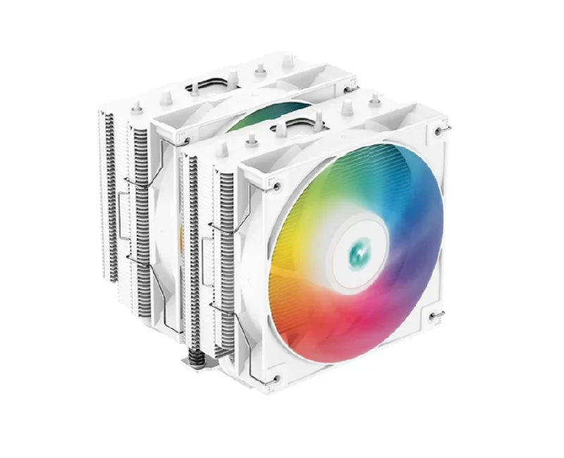 DeepCool AG620 ARGB WHITE Dual-Tower CPU Cooler, 2x 120mm Fan, 6 Copper Heat Pipes, Intel LGA2066/2011-v3/2011/1700/1200/1151/1150/1155 AMD AM5/AM4