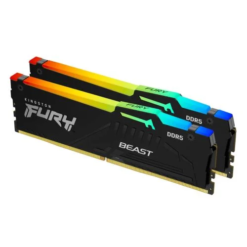 Kingston Fury Beast RGB 16GB Desktop RAM, 2x8GB DDR5 6000MHz Memory Kit PC5-48000