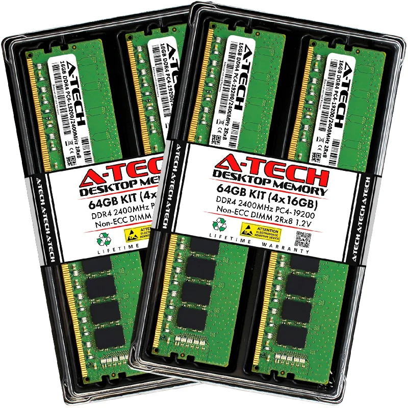 64GB Kit (4 x 16GB) DDR4-2400 (PC4-19200) DIMM DR x8 Desktop Memory RAM