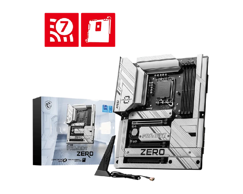 MSI Z790 PROJECT ZERO DDR5,Wi-Fi 7,LGA 1700 ATX Motherboard 背插式主機板