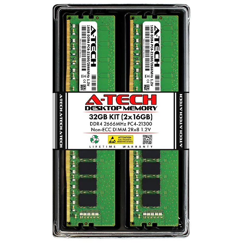 32GB Kit (2 x 16GB) DDR4-2666 (PC4-21300) DIMM DR x8 Desktop Memory RAM