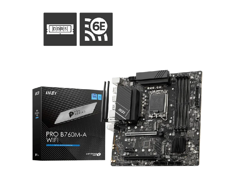 MSI PRO B760M-A WIFI DDR5,LGA 1700 mATX Motherboard