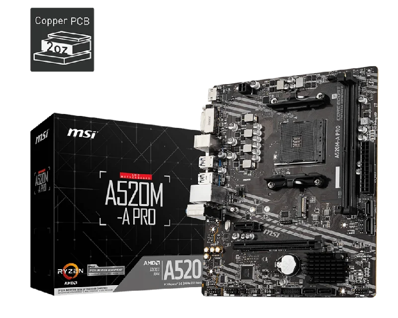 MSI A520M-A PRO DDR4,AM4 Socket mATX Motherboard