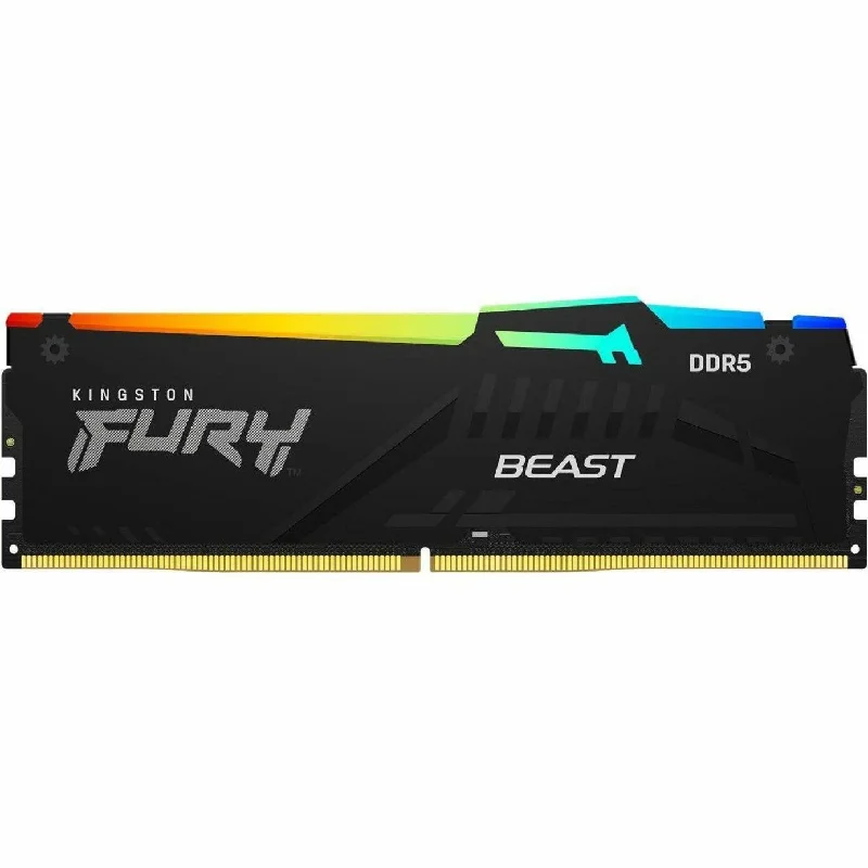 Kingston KF556C40BBAK4-128 FURY Beast 128GB (4x32GB) DDR5 5600MT/s CL40 RAM Module, Black RGB XMP