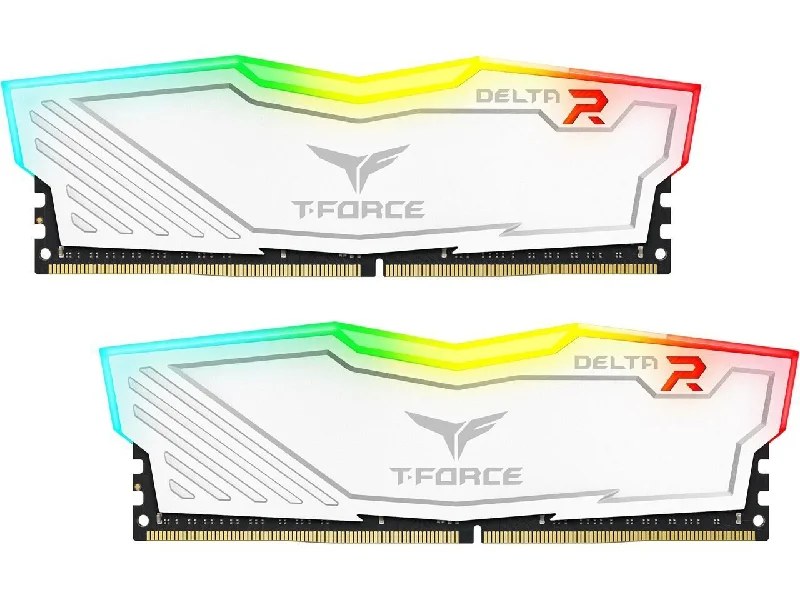 Team T-Force Delta 16GB (2 X8) RGB DDR4 3600 MHz CL18 RAM Memory - White