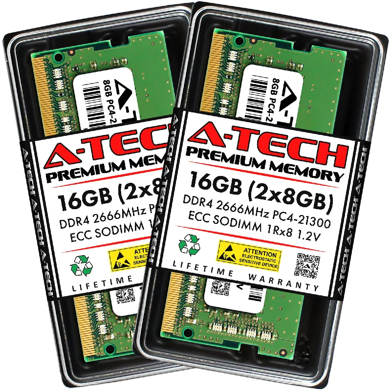 16GB Kit (2 x 8GB) 1Rx8 DDR4-2666 PC4-21300E ECC Unbuffered SODIMM 1.2V 260-Pin Server Memory RAM