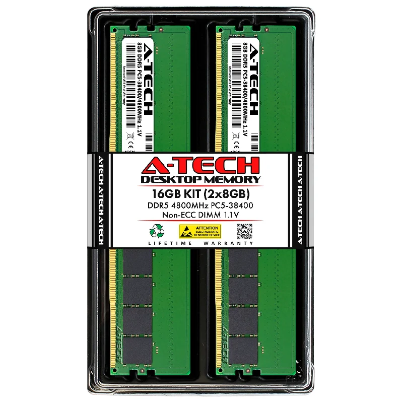 A-Tech 16GB Kit (2 x 8GB) DDR5-4800 (PC5-38400) DIMM Desktop Memory RAM