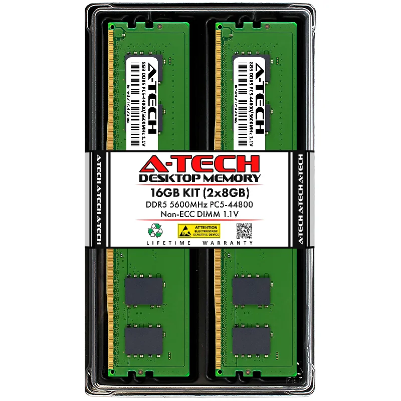 A-Tech 16GB Kit (2x8GB) DDR5 5600MHz (PC5-44800) 288-Pin Non-ECC UDIMM Desktop PC Memory RAM