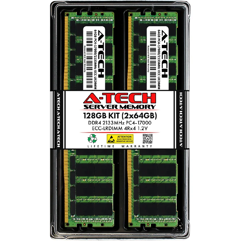 128GB Kit (2 x 64GB) 4Rx4 DDR4-2133 PC4-17000L LRDIMM ECC Load Reduced 1.2V 288-Pin Server Memory RAM