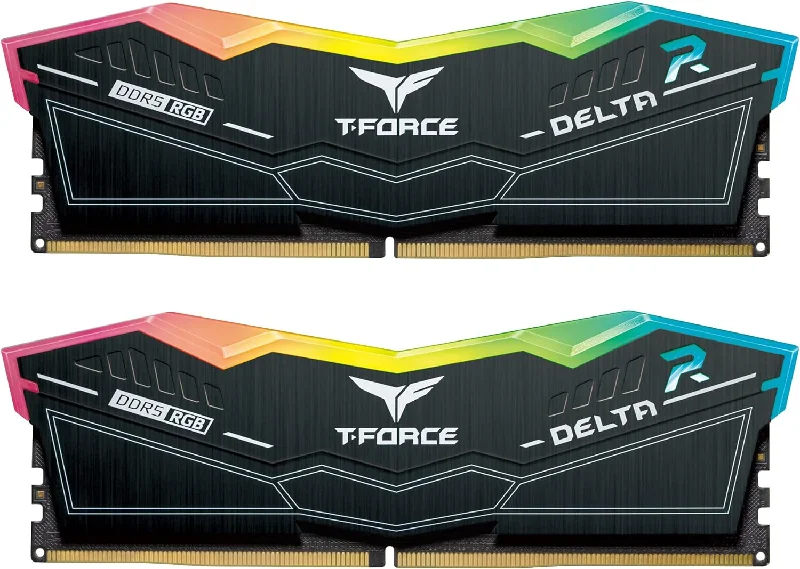 Team T-Force Delta RGB 32GB Kit (2 x 16GB) RAM, DDR5, 6000MHz (PC5-48000), CL30, ECC, XMP 3.0, PMIC, DIMM Memory, Black