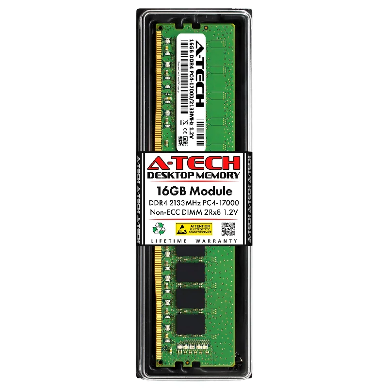 A-Tech 16GB DDR4-2133 (PC4-17000) 288-Pin Non-ECC UDIMM Dual Rank Desktop Memory RAM