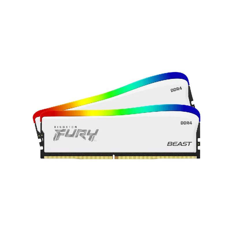 Kingston FURY Beast RGB 16GB (2x 8GB) DDR4-3600 C17 Memory Special Edition White