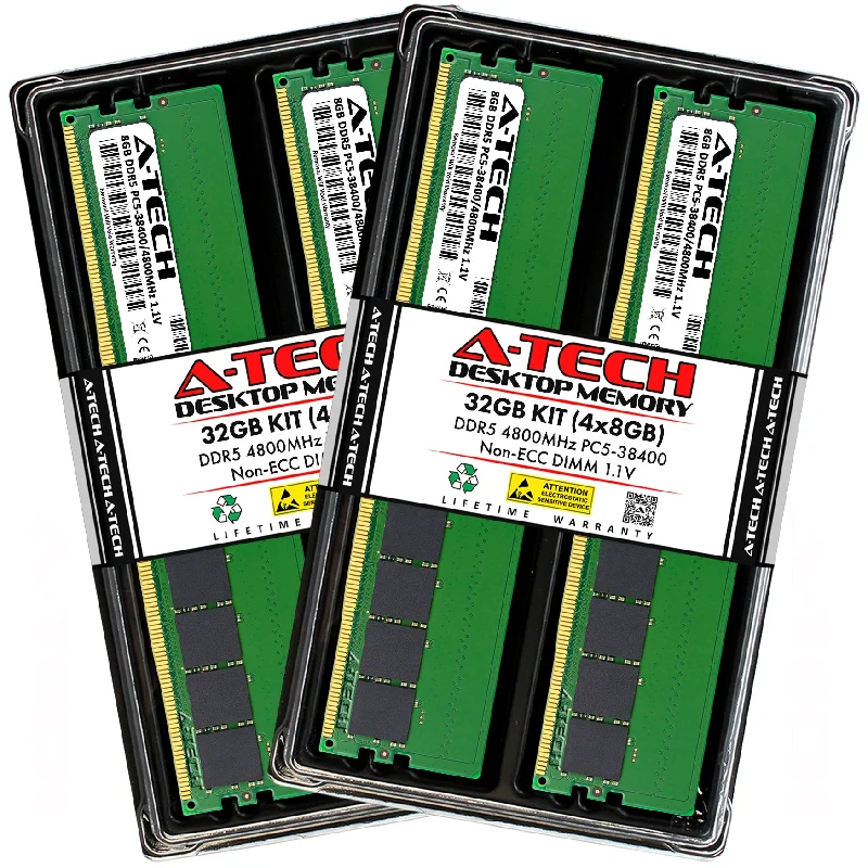 32GB Kit (4 x 8GB) DDR5-4800 (PC5-38400) DIMM Desktop Memory RAM