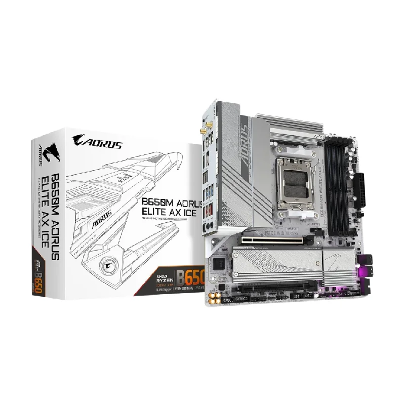 Gigabyte B650M Aorus Elite AX ICE DDR5 (AM5) Motherboard