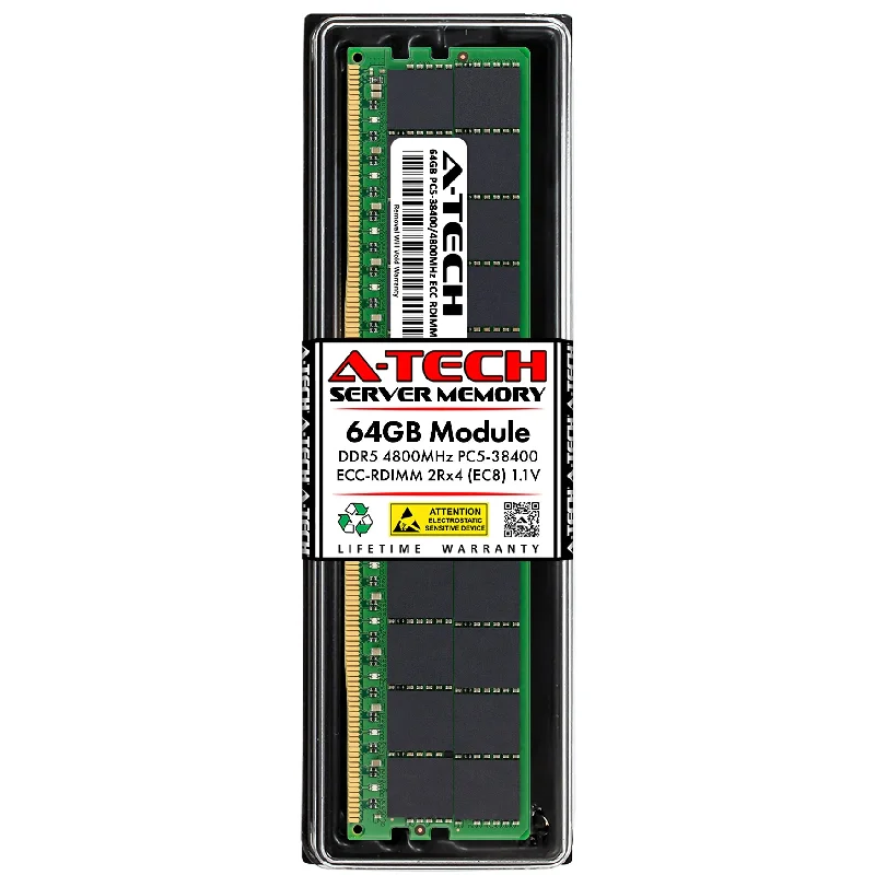 A-Tech 64GB 2Rx4 PC5-38400 EC8 RDIMM DDR5 4800MHz ECC Registered Server Memory RAM