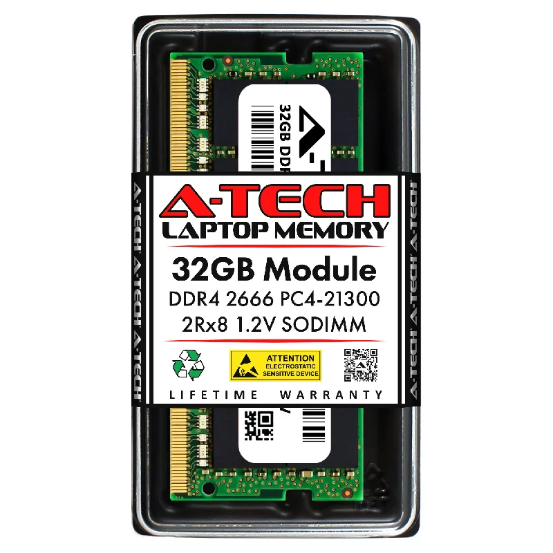 32GB DDR4-2666 (PC4-21300) SODIMM DR x8 Laptop Memory RAM