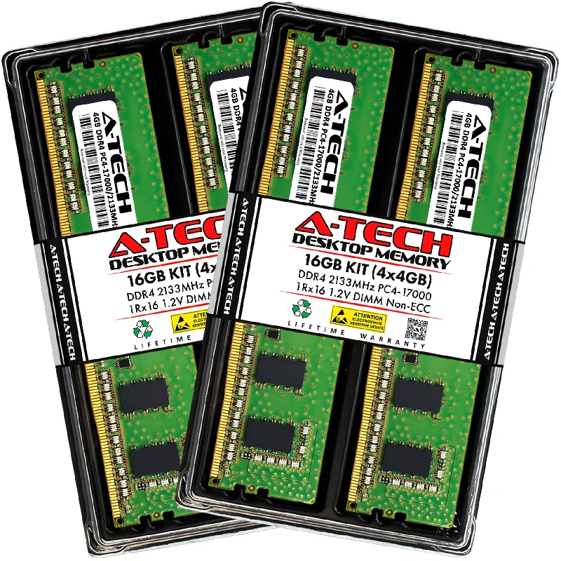 16GB Kit (4 x 4GB) DDR4-2133 (PC4-17000) DIMM SR x16 Desktop Memory RAM