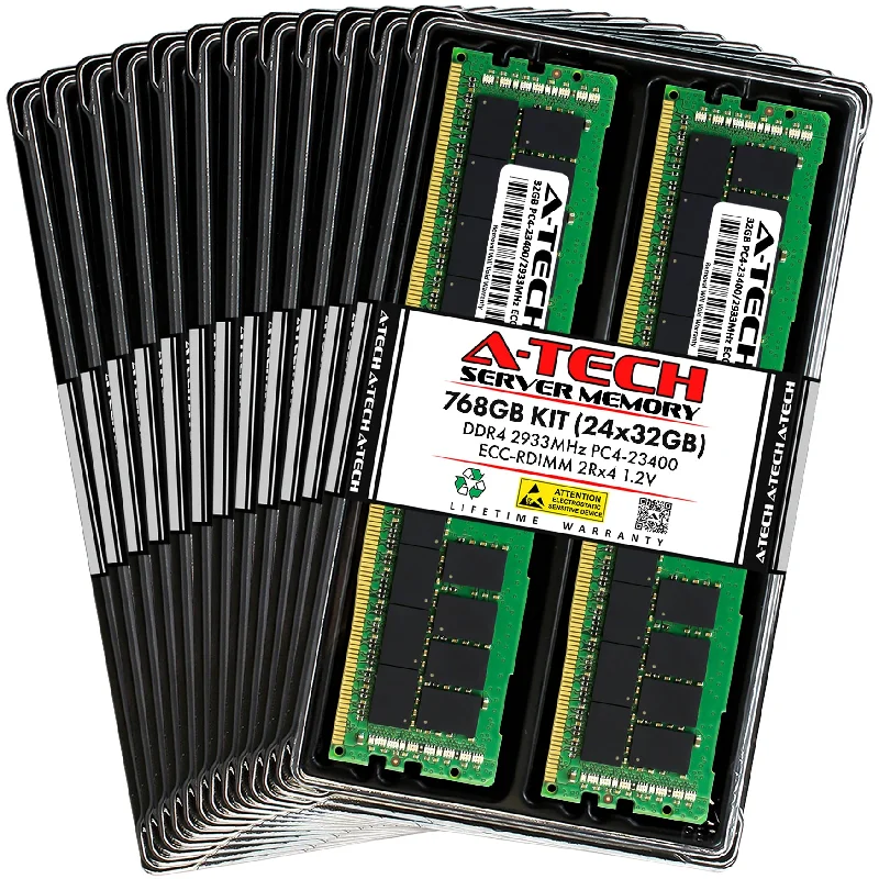 768GB Kit (24 x 32GB) 2Rx4 DDR4-2933 PC4-23400R RDIMM ECC Registered 1.2V 288-Pin Server Memory RAM