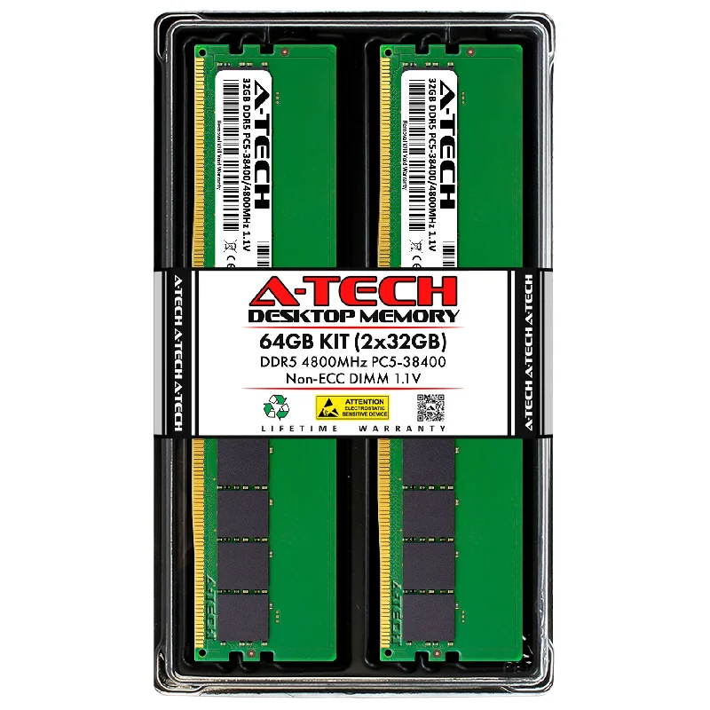 64GB Kit (2 x 32GB) DDR5-4800 (PC5-38400) DIMM DR x8 Desktop Memory RAM