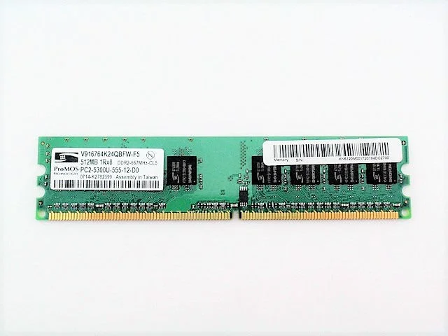 Acer KN.5120M.001 Memory RAM DIMM 512MB PC2-5300U V916764K24QBFW-F5