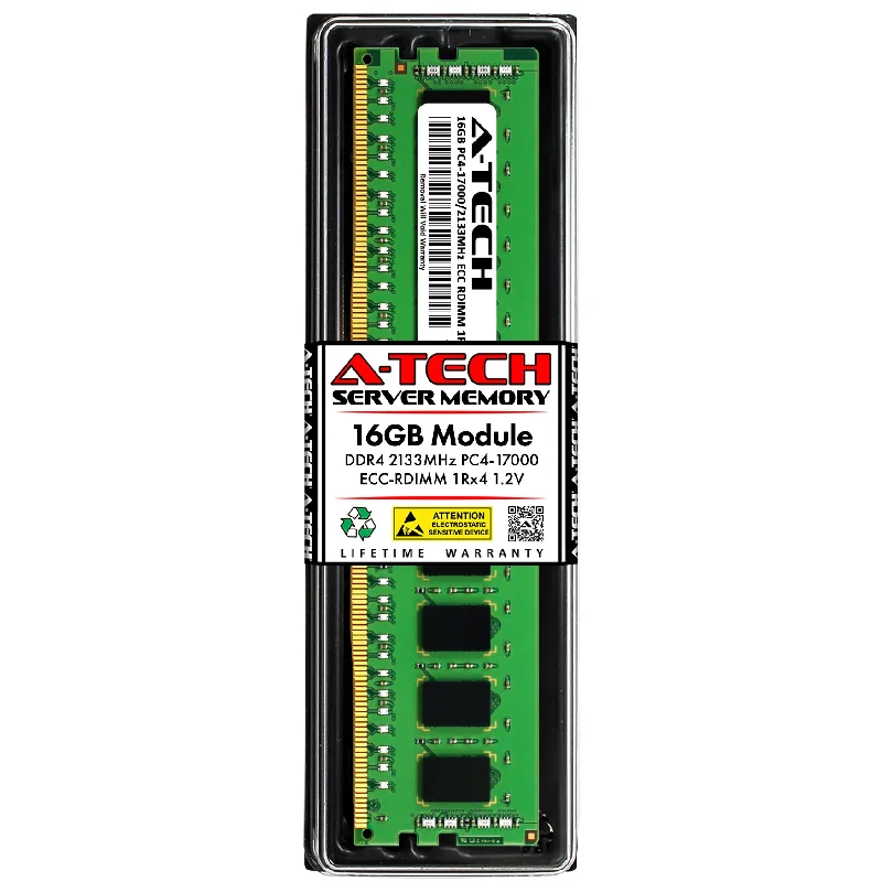 A-Tech 16GB Single (1x16GB) 1Rx4 DDR4 2133MHz (PC4-17000) 288-Pin ECC RDIMM Registered Server Memory RAM